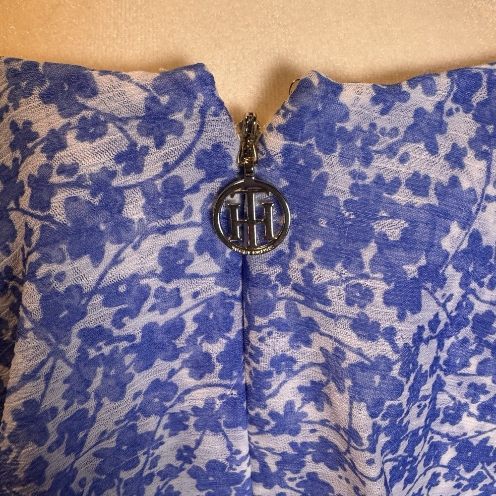 Tommy Hilfiger Floral Cottagecore Fit & Flare Midi Dress In French Blue Size 8 - Picture 10 of 10